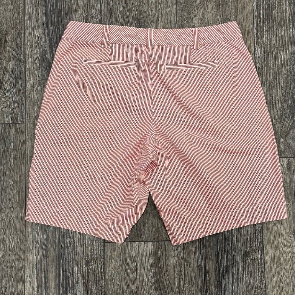 Women's Land's End Red & White Seersucker Shorts, Size 10 - Picture 2 of 7